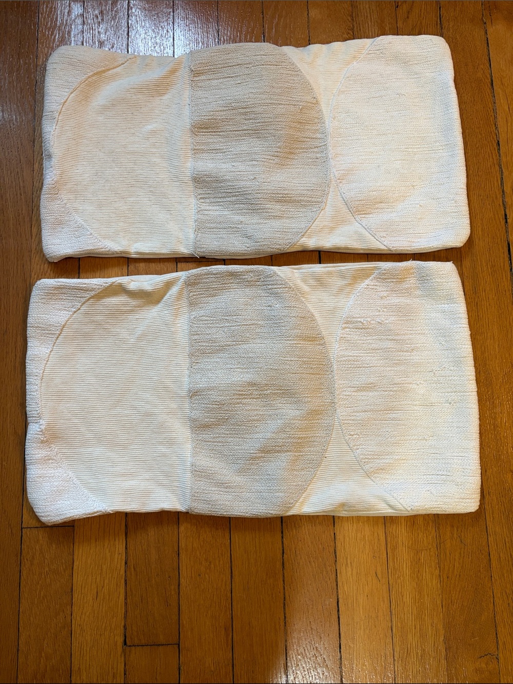 West Elm Cream Textured Circle-Panel Accent Pillow Covers (Pair)